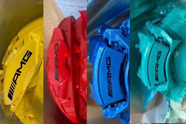 Coloured car brake calipers